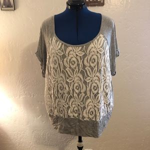 IZ Byer blouse with lace front, size 2X